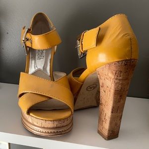 Michael Kors Yellow Cork Heels